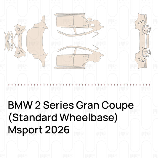 BMW 2 Series Gran Coupe (Standard Wheelbase) Msport 2026 – Pre-Cut PPF