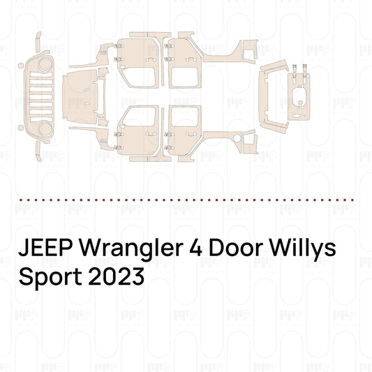 Pre-Cut PPF JEEP Wrangler 4 Door Willys Sport 2023