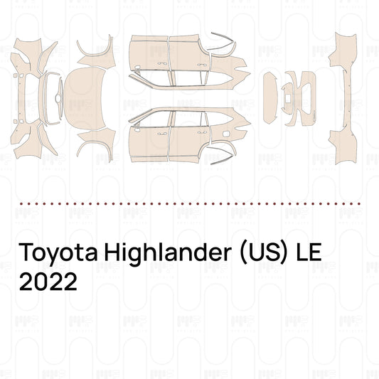 Pre-Cut PPF Toyota Highlander (US) LE 2022