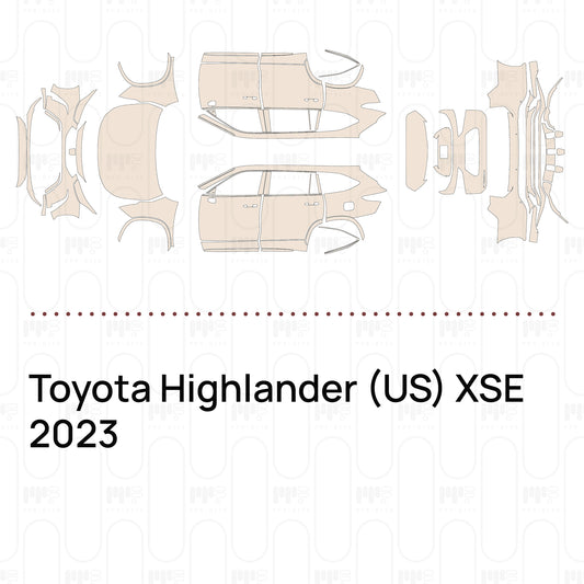 Pre-Cut PPF Toyota Highlander (US) XSE 2023