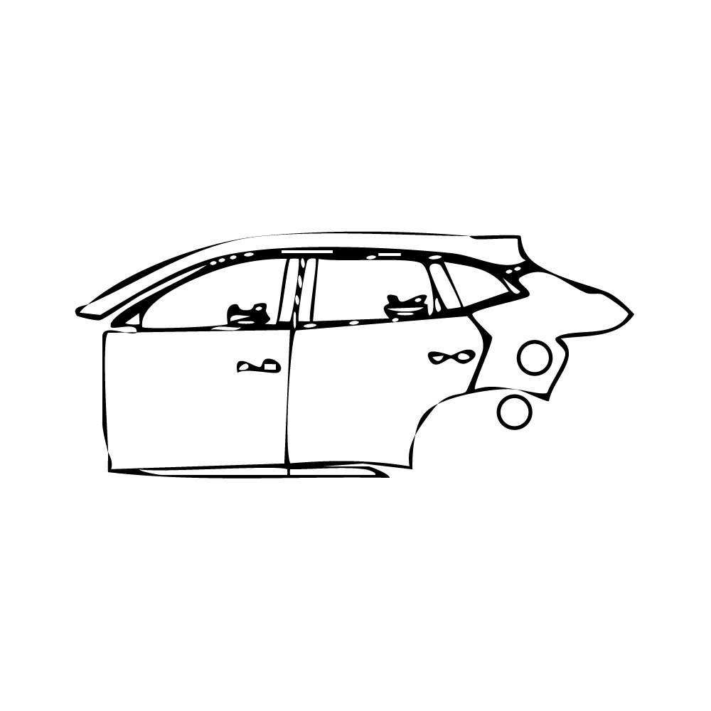 Pre-cut PPF pattern: Left Door + Rear Fender + Side Skirt - BYD
