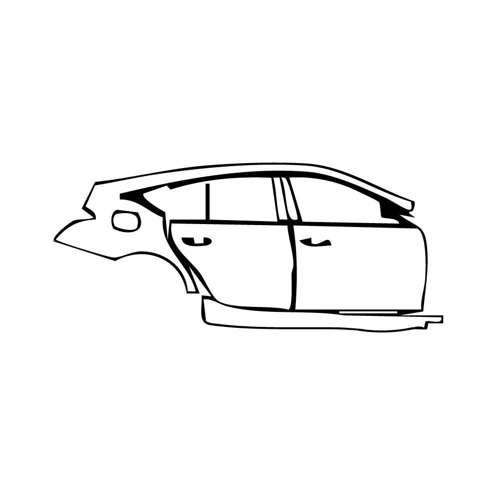 Pre-cut PPF pattern: Right Door + Rear Fender + Side Skirt - Cadillac
