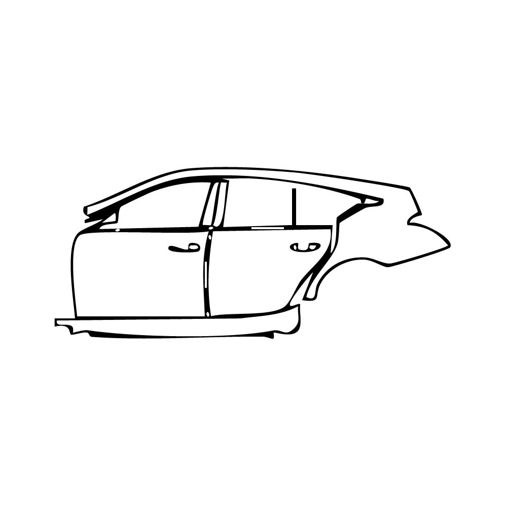 Pre-cut PPF pattern: Left Door + Rear Fender + Side Skirt - Cadillac