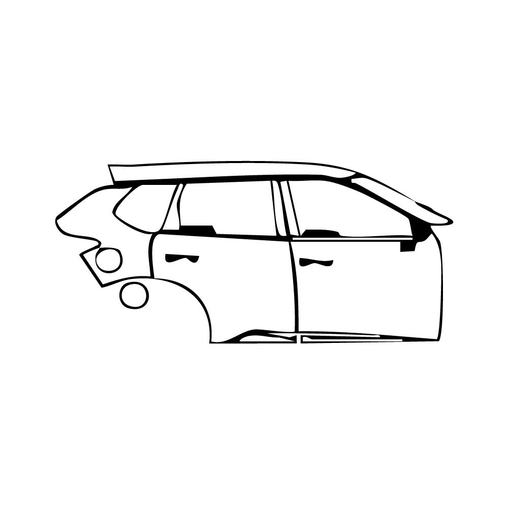 Pre-cut PPF pattern: Right Door + Side Skirt + Rear Fender - Nissan