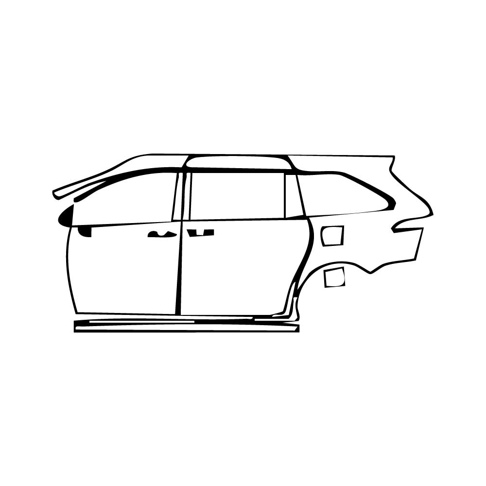 Pre-cut PPF pattern: Left Door + Side Skirt + Rear Fender - Toyota