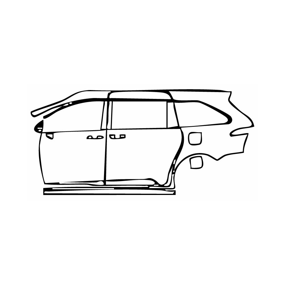 Pre-cut PPF pattern: Left Door + Side Skirt + Rear Fender - Toyota