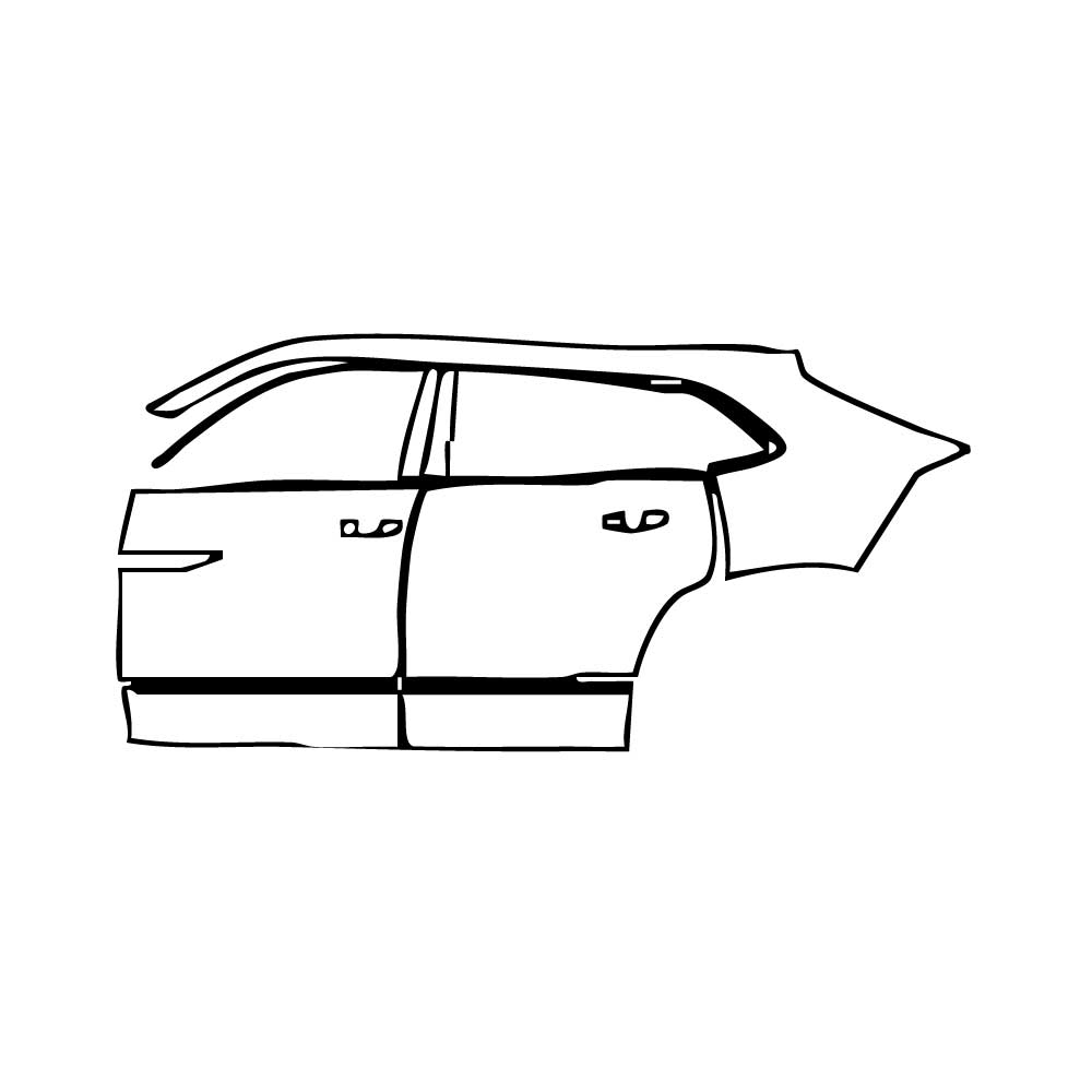 Pre-cut PPF pattern: Left Door + Side Skirt + Rear Fender - Volkswagen
