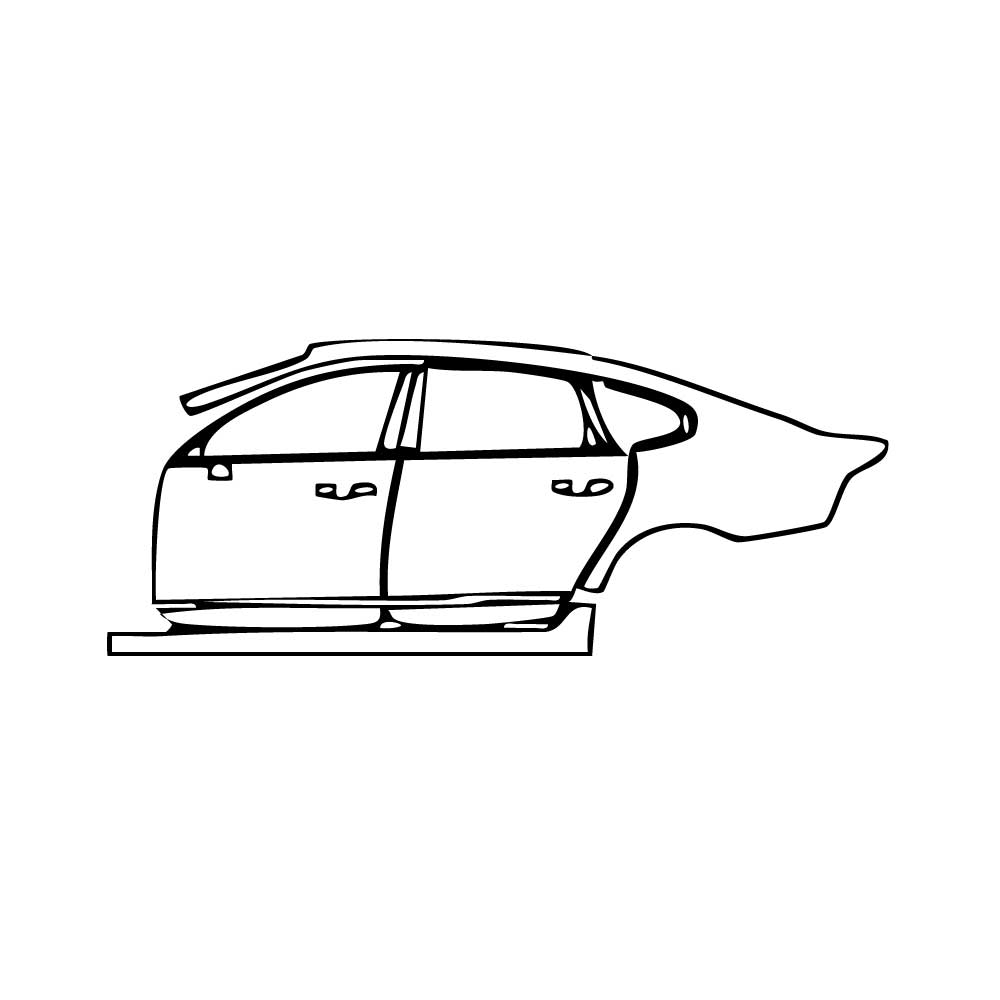 Pre-cut PPF pattern: Left Door + Rear Fender + Side Skirt - Volvo