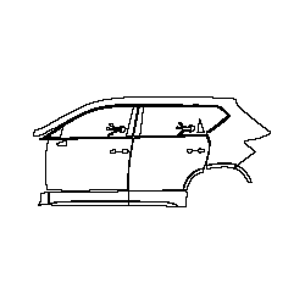 Pre-cut PPF pattern: Left Door + Side Skirt + Rear Fender - Seat