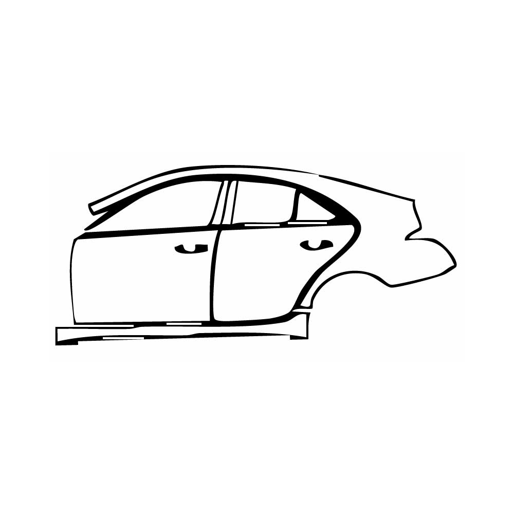 Pre-cut PPF pattern: Left Door + Side Skirt + Rear Fender - Cadillac