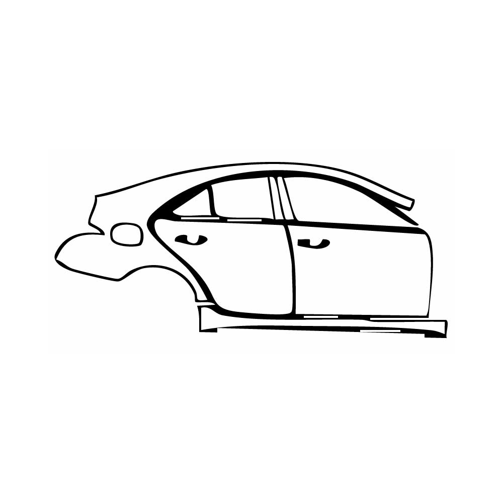 Pre-cut PPF pattern: Right Door + Side Skirt + Rear Fender - Cadillac