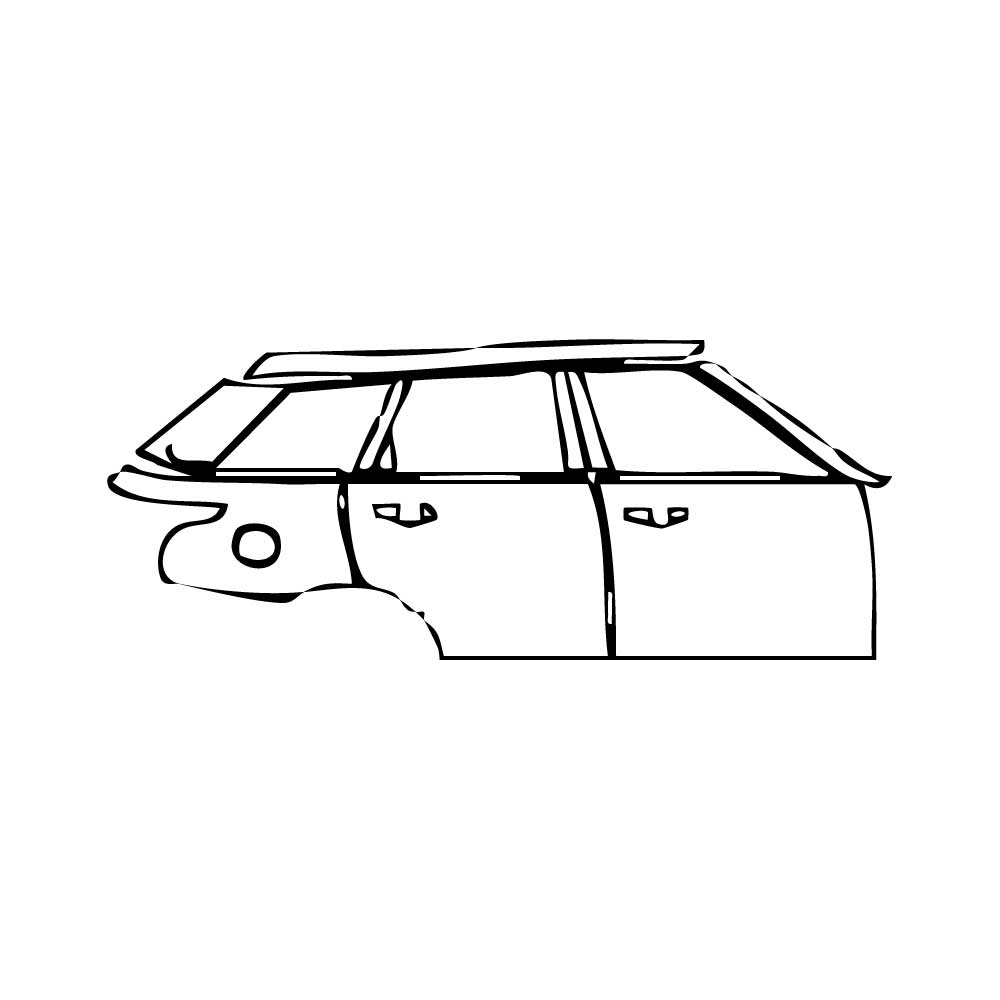 Pre-cut PPF pattern: Right ABCD Pillar + Door + Rear Fender - Land Rover