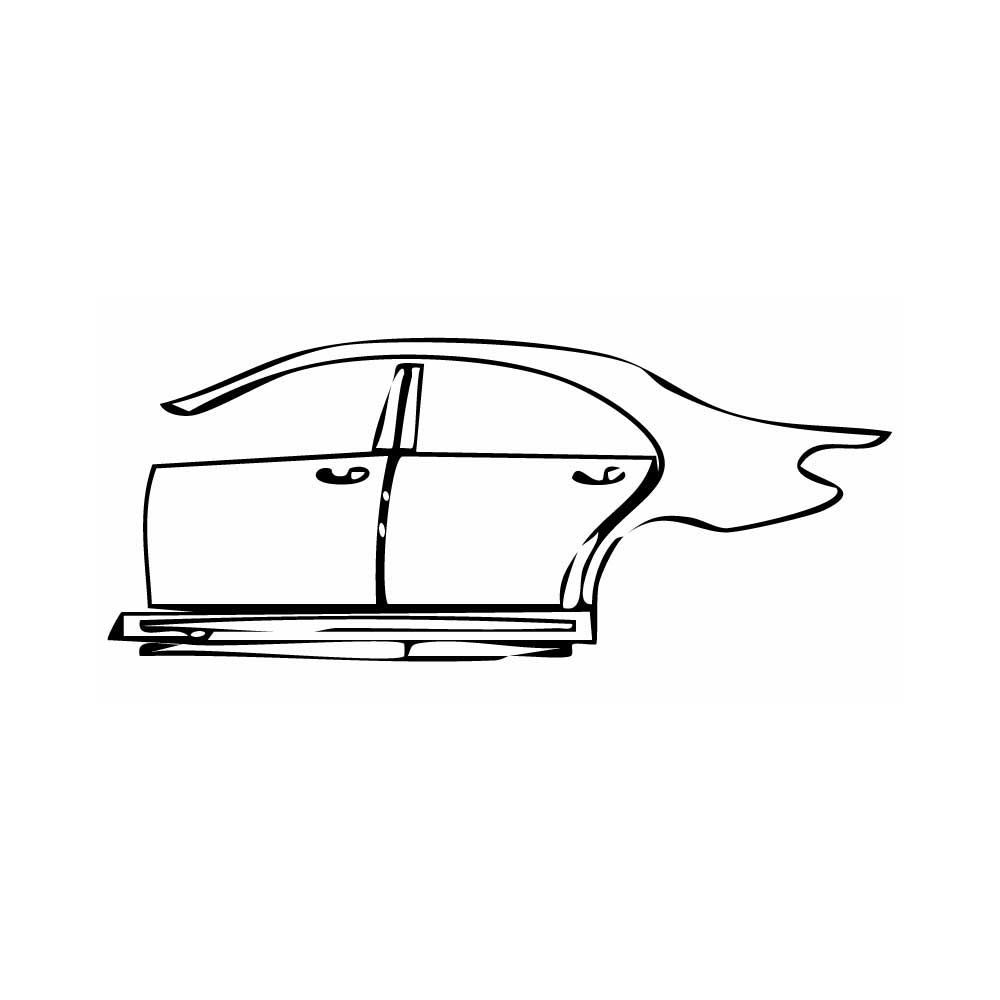 Pre-cut PPF pattern: Left Door + Rear Fender + Side Skirt - Mercedes-Benz
