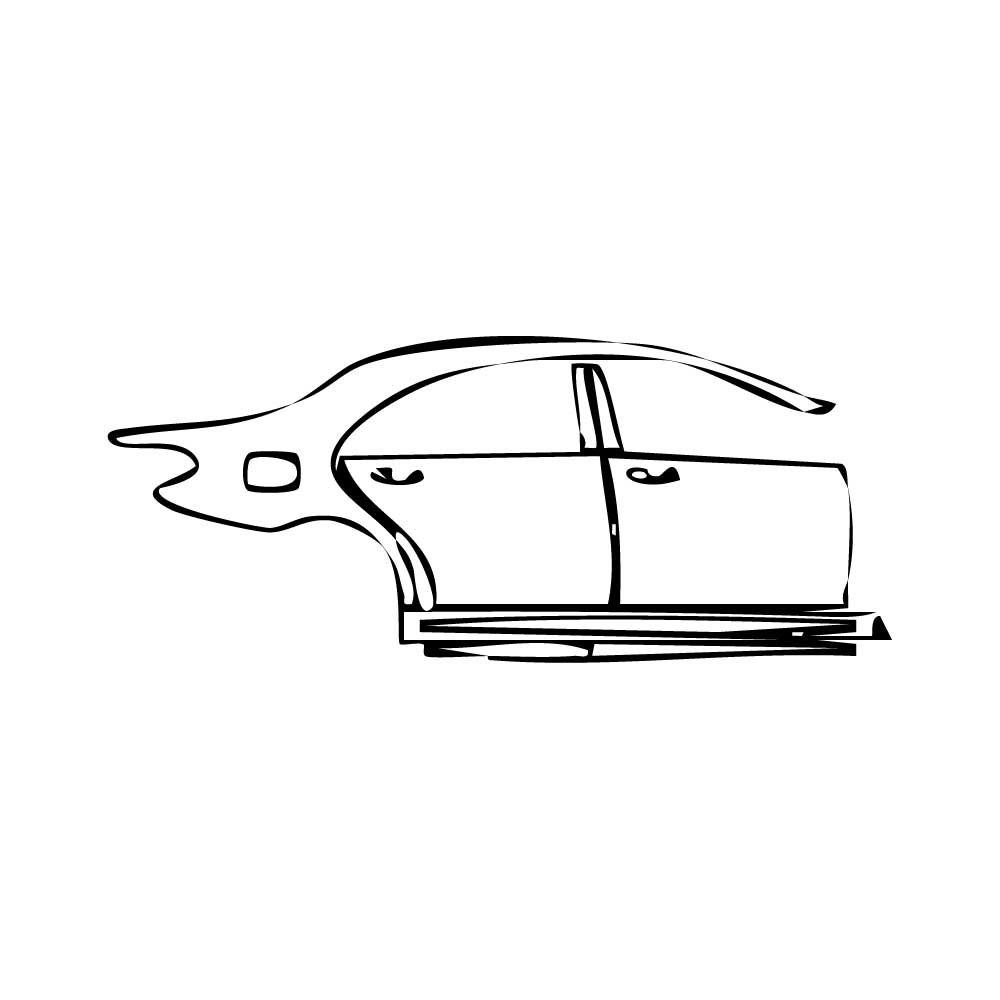Pre-cut PPF pattern: Right Door + Rear Fender + Side Skirt - Mercedes-Benz