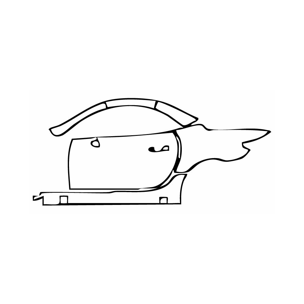 Pre-cut PPF pattern: Left Door + Side Skirt + Rear Fender - Mercedes-Benz