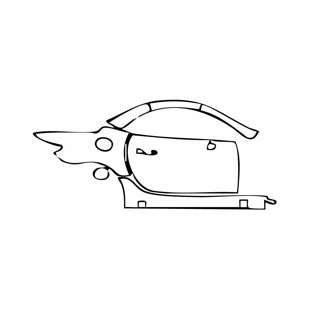 Pre-cut PPF pattern: Right Door + Side Skirt + Rear Fender - Mercedes-Benz