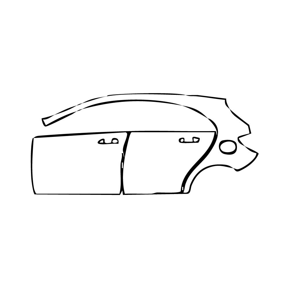 Pre-cut PPF pattern: Left Door + Rear Fender - Mercedes-Benz