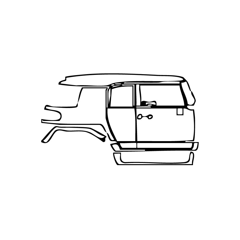 Pre-cut PPF pattern: Right Door + Side Skirt + Rear Fender - Toyota