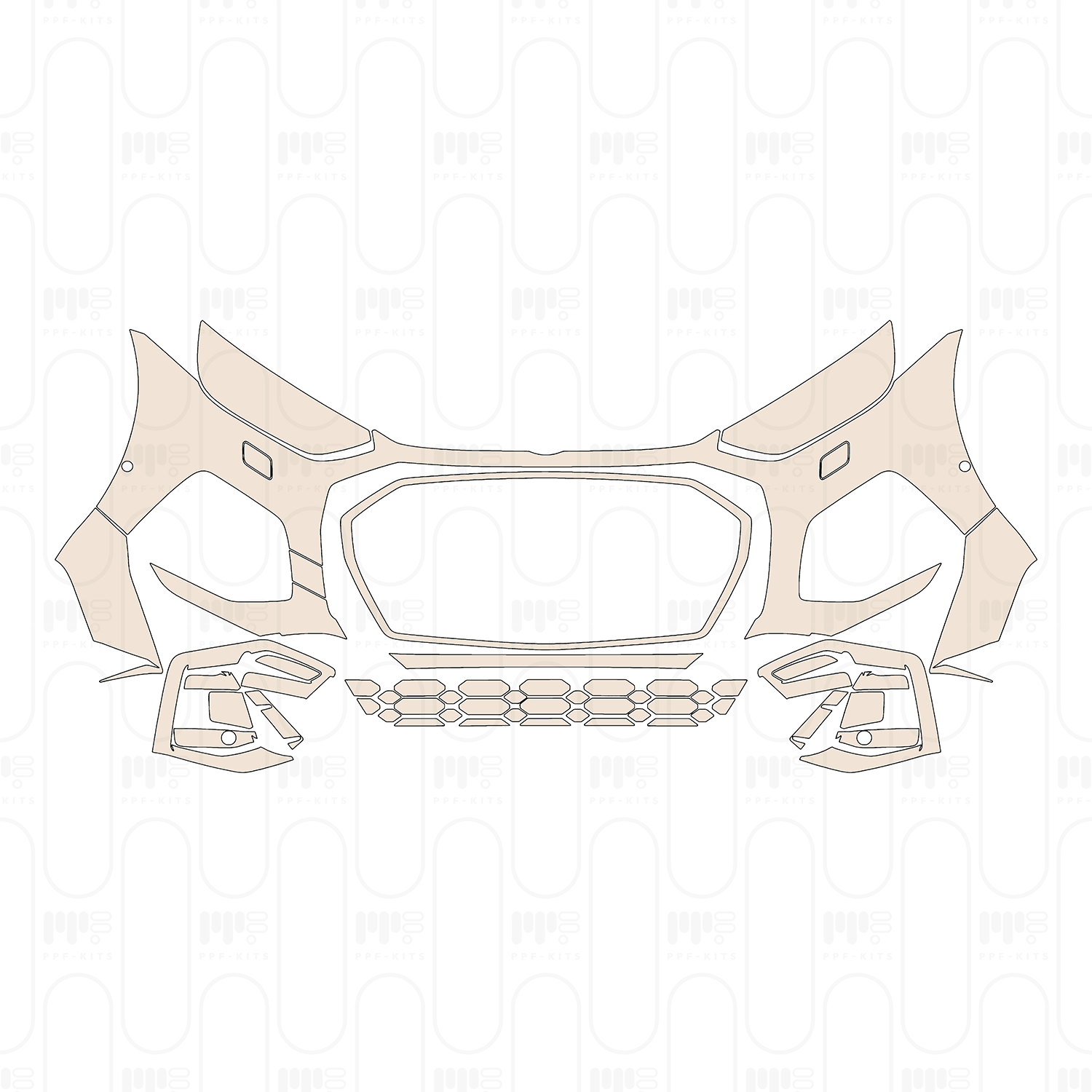 Bumper+Headlamp for EU version, with headlamp washers, with 2 PDC (Parking Sensors)