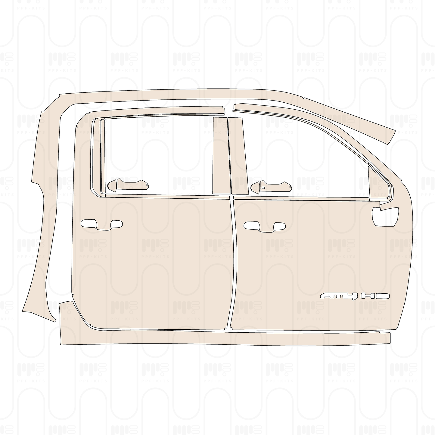 (right) Door+Side Skirt with "AT4 HD" Emblem on front door