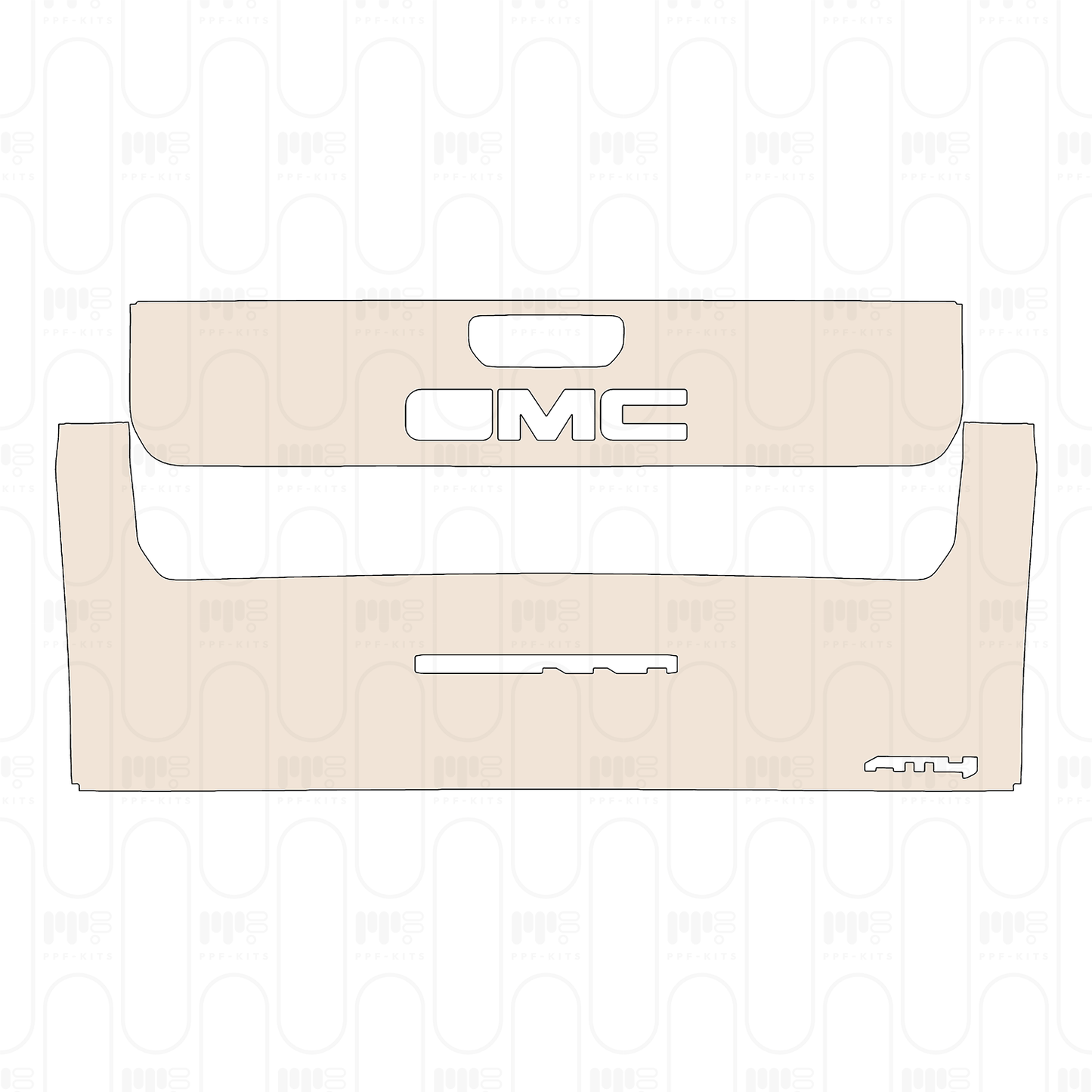 Trunk Lid with multi-pro tailgate, with "GMC" & "SIERRA" & "AT4" Emblems