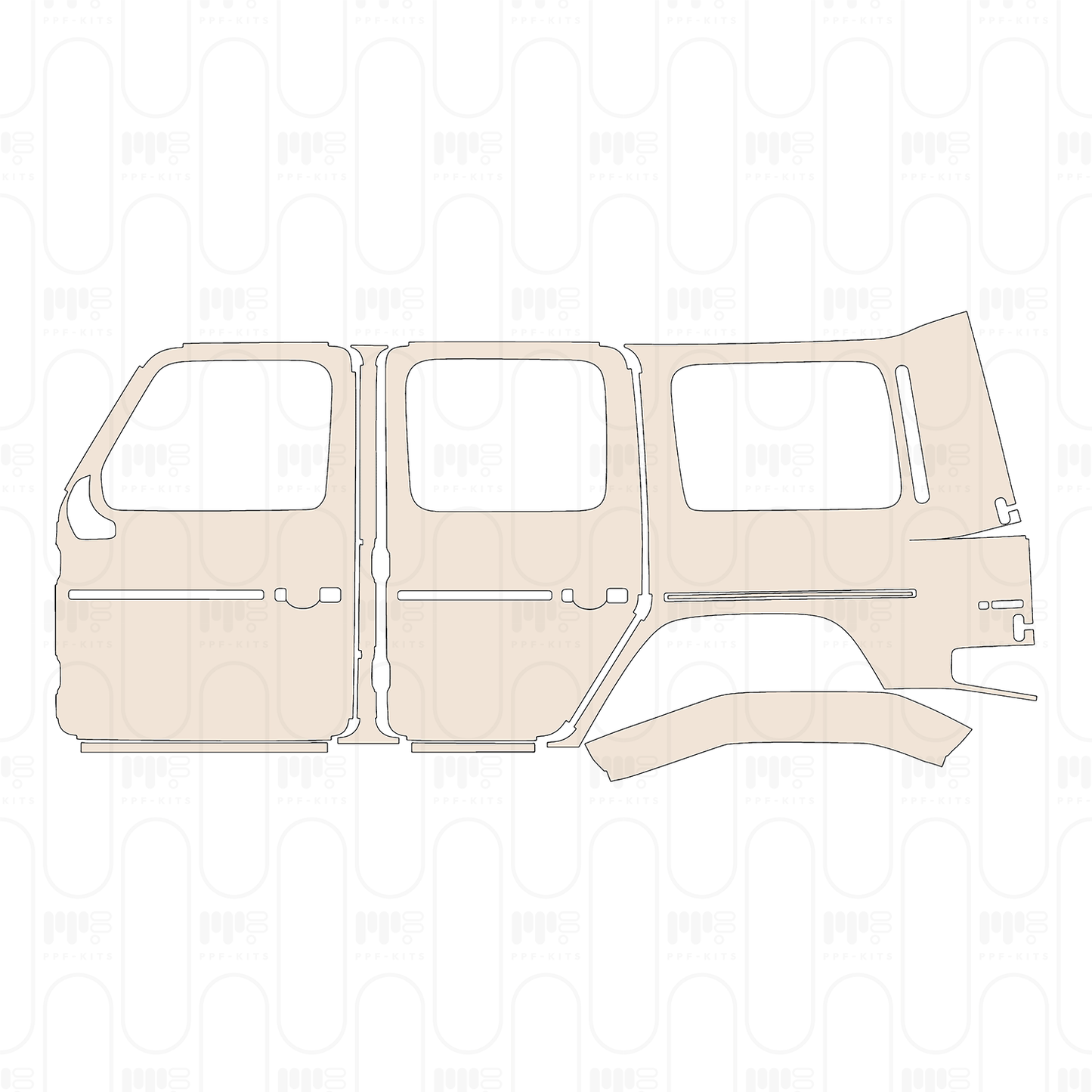 (left) Door+B-Pillar+Rear Fender with "GXX0" Emblem on rear Fender