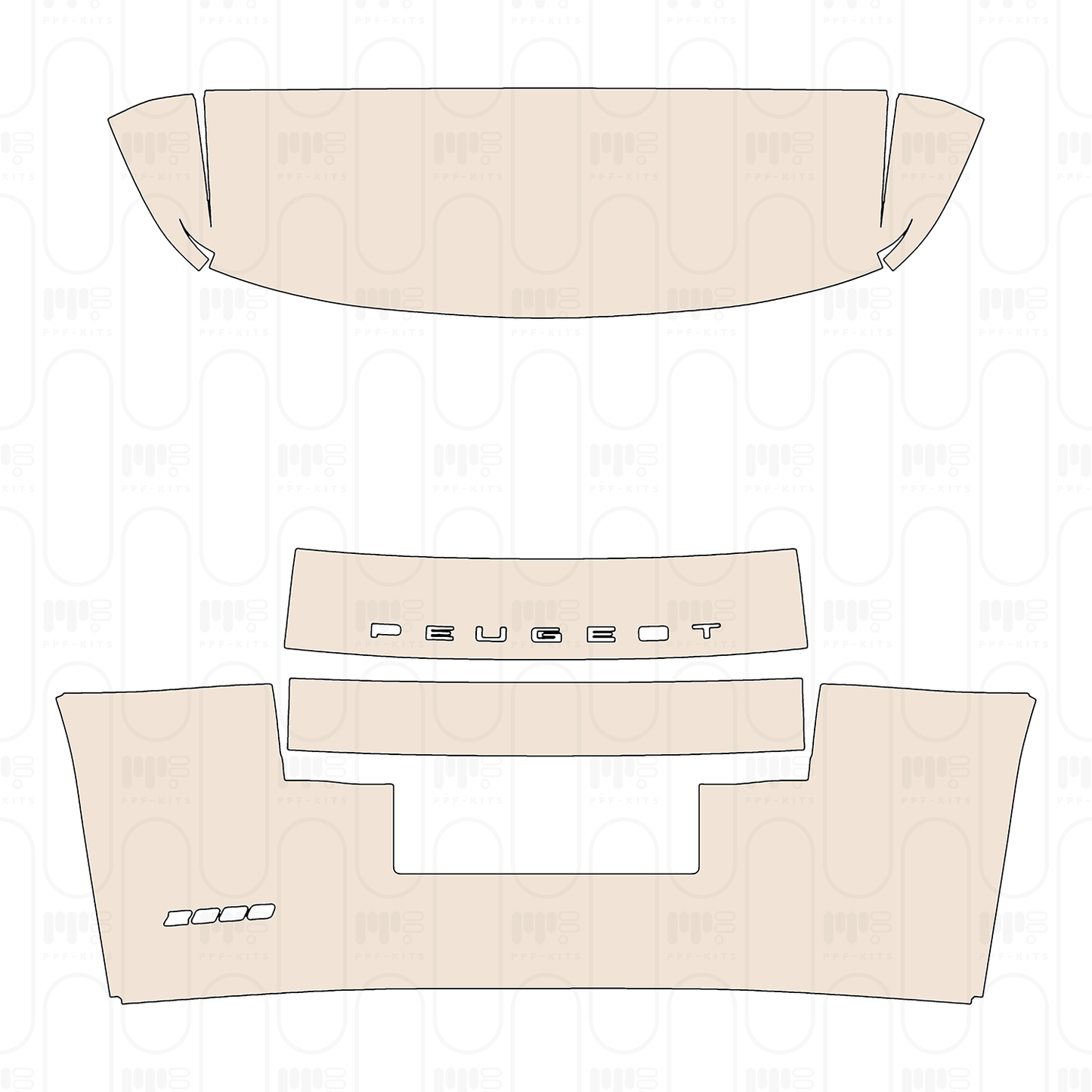 Trunk Lid with "PEUGEOT" & "2008" Emblems