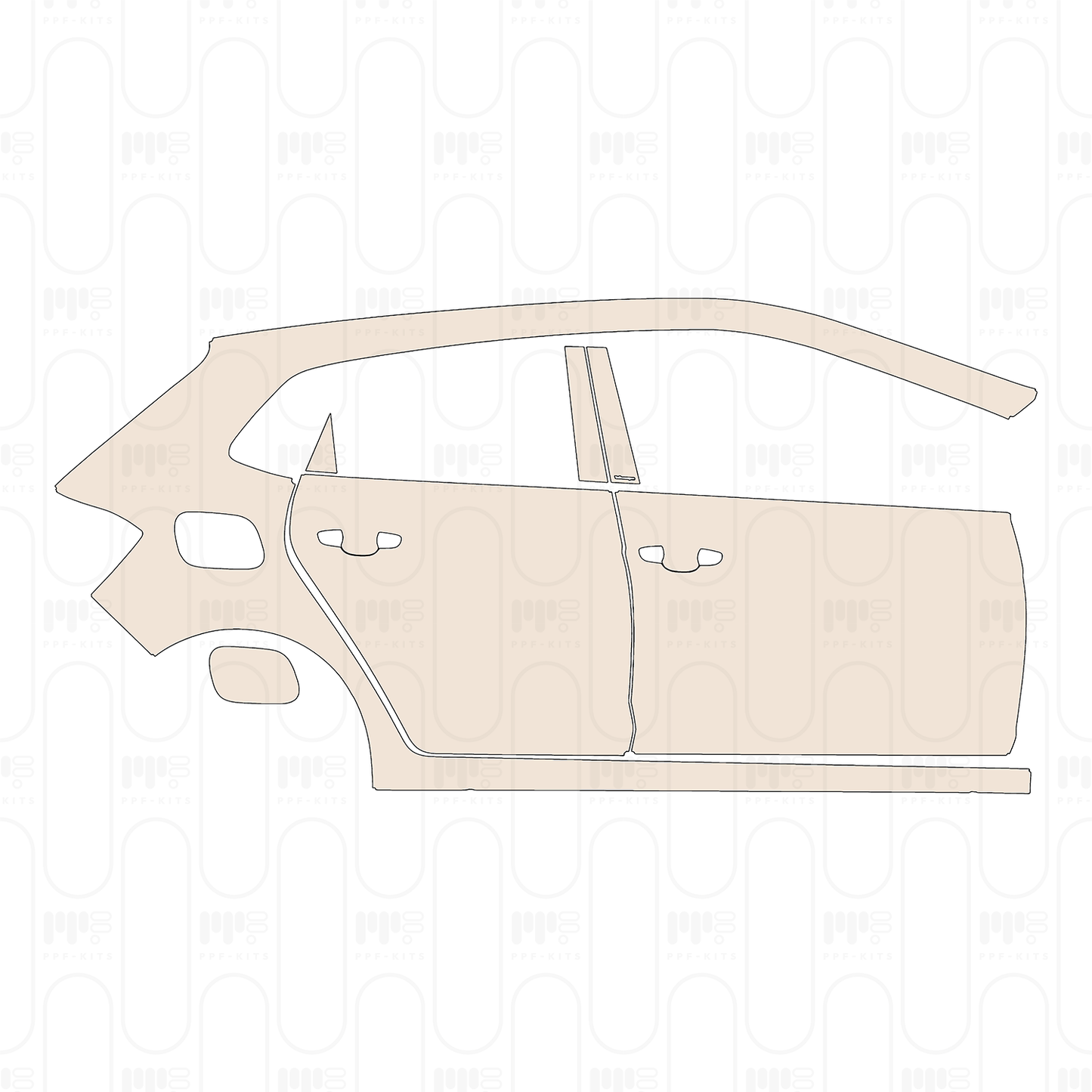 (right) Door+Side Skirt+Rear Fender