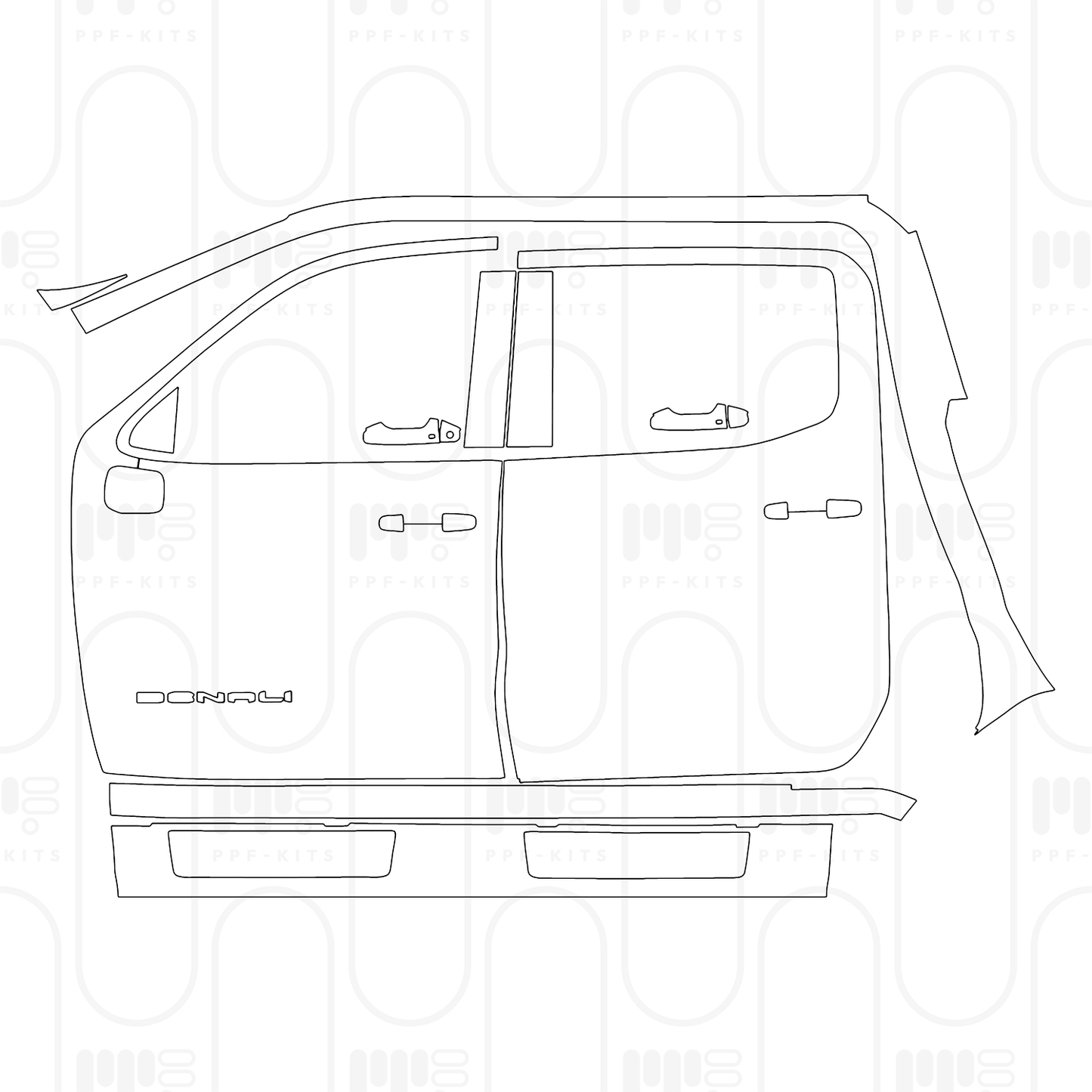 Pre-Cut PPF GMC Sierra 1500 Crew Cab DENALI 2025