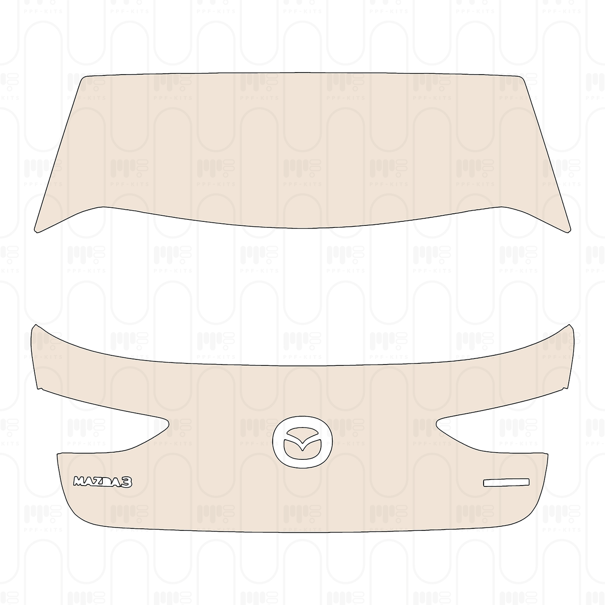 Trunk Lid with "MAZDA3" & "SKYACTIVG" Emblems
