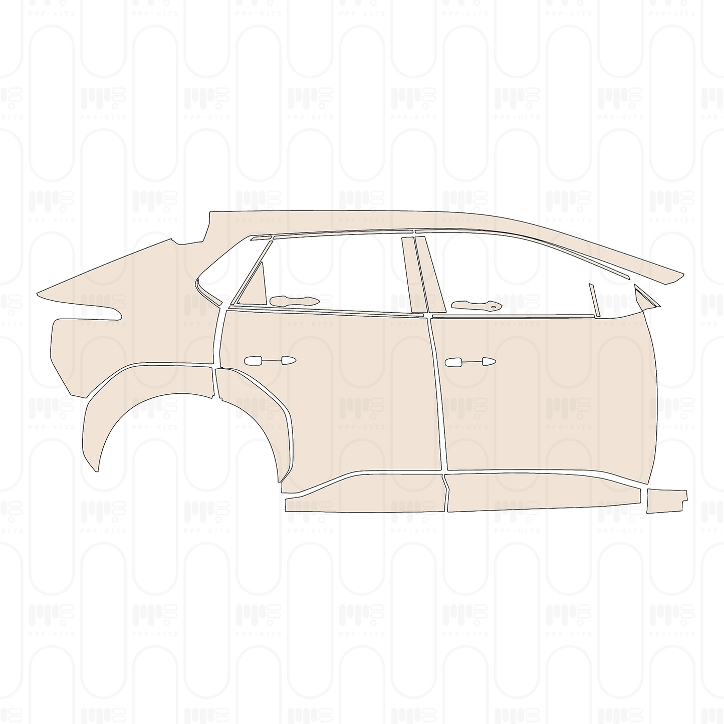 (right) Door+Side Skirt+Rear Fender one piece rear Fender