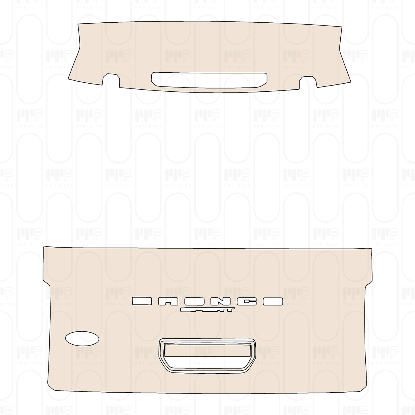 Trunk Lid with "BRONCO SPORT" & "Ford" Emblem, with elliptical marker