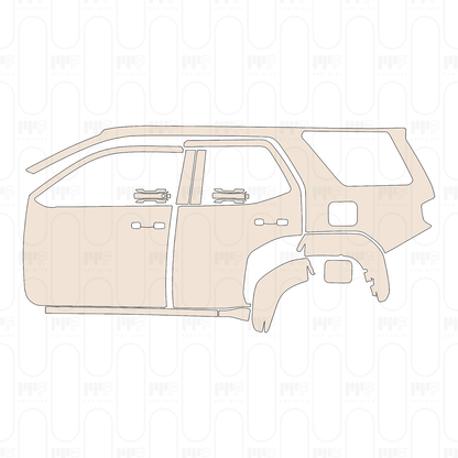 (left) Door+Side Skirt+Rear Fender without Emblem on front door