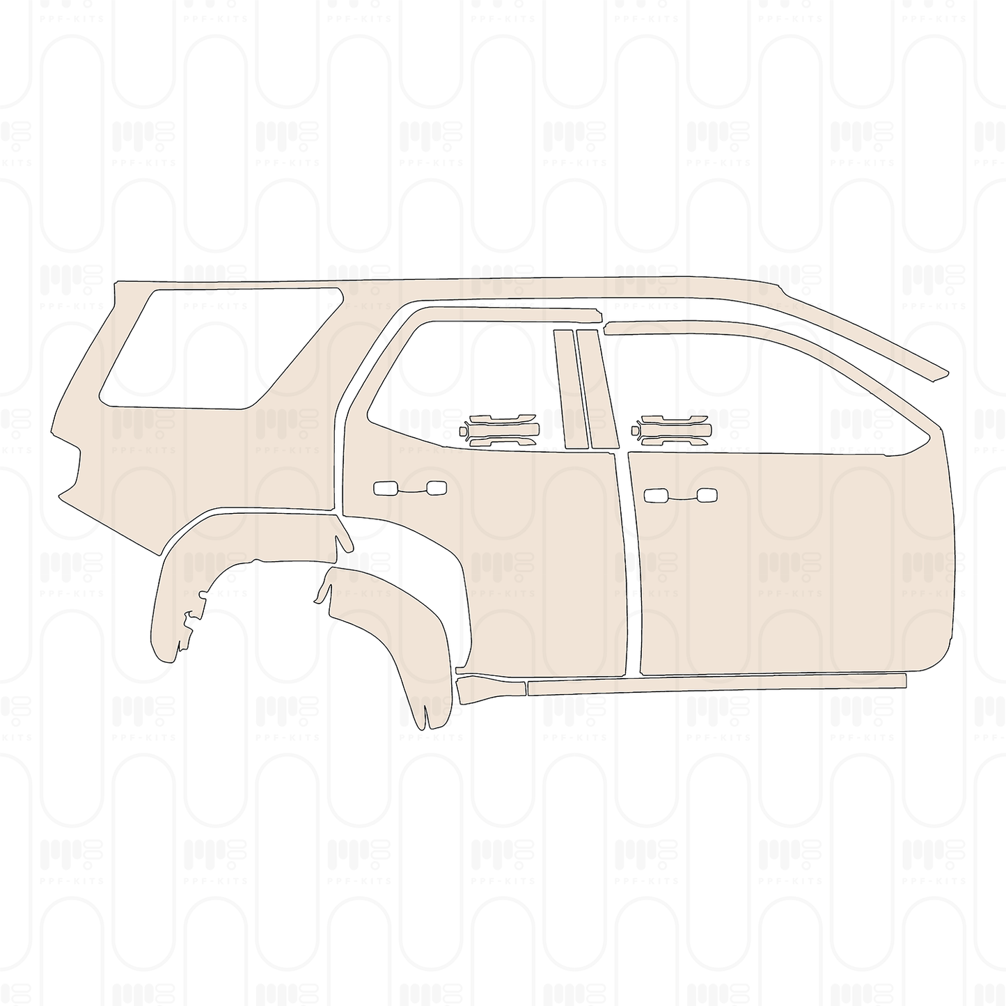 (right) Door+Side Skirt+Rear Fender without Emblem on front door