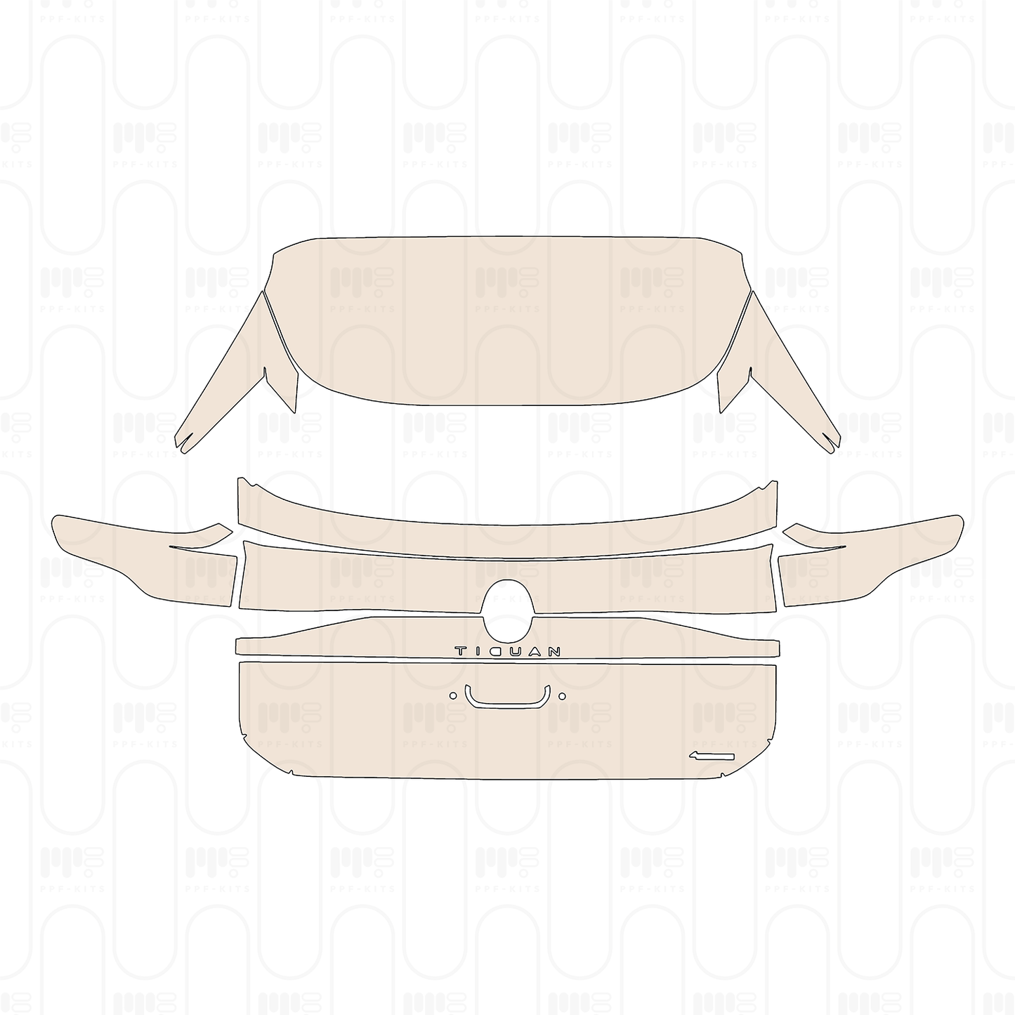 Trunk Lid with "TIGUAN" & "4MOTION" Emblems