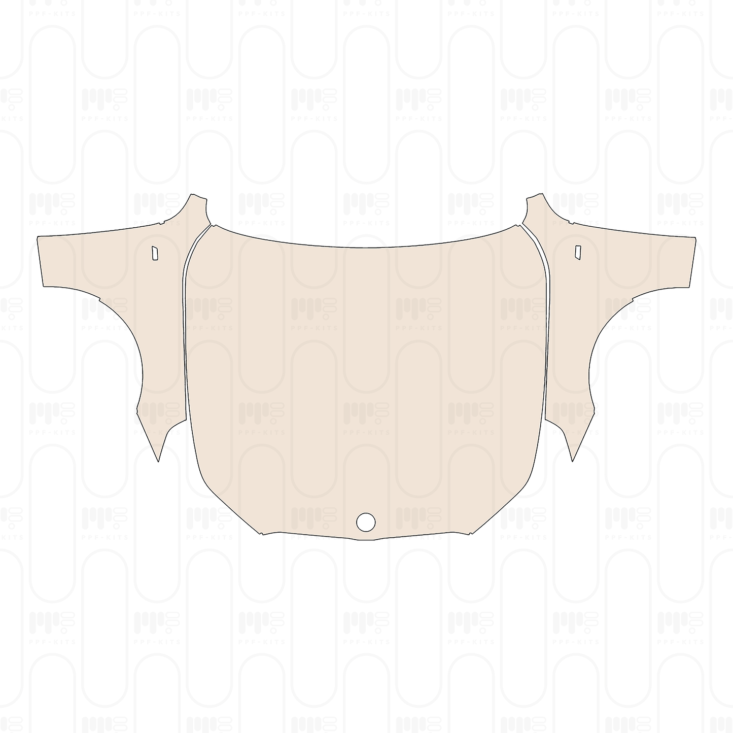 Hood+Fender One-piece design, with "M" Emblem on Fender