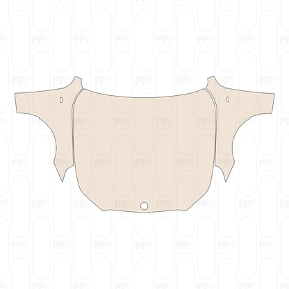Hood+Fender One-piece design, with "M" Emblem on Fender