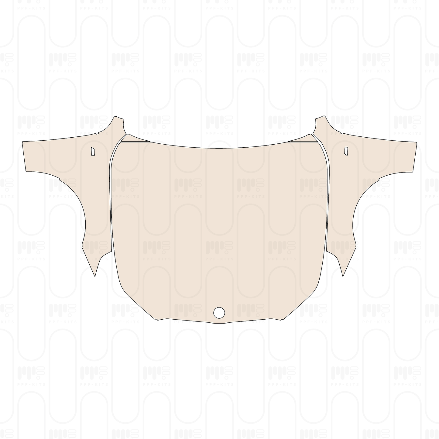 Hood+Fender Split design, with "M" Emblem on Fender