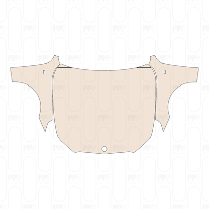Hood+Fender Split design, with "M" Emblem on Fender
