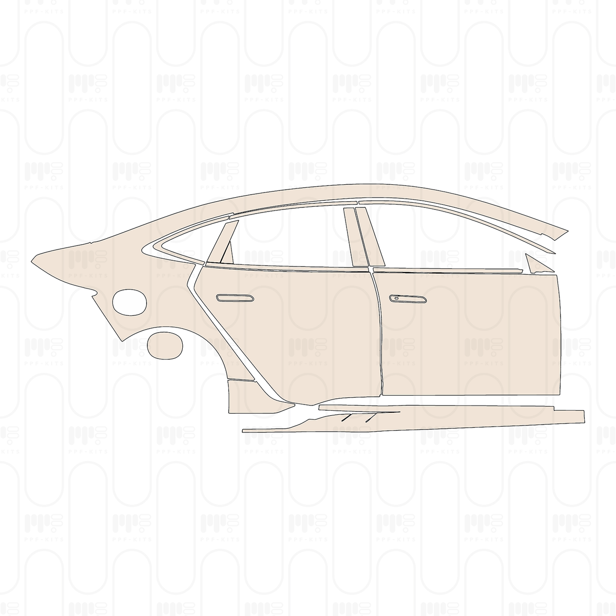 (right) Door+Side Skirt+Rear Fender