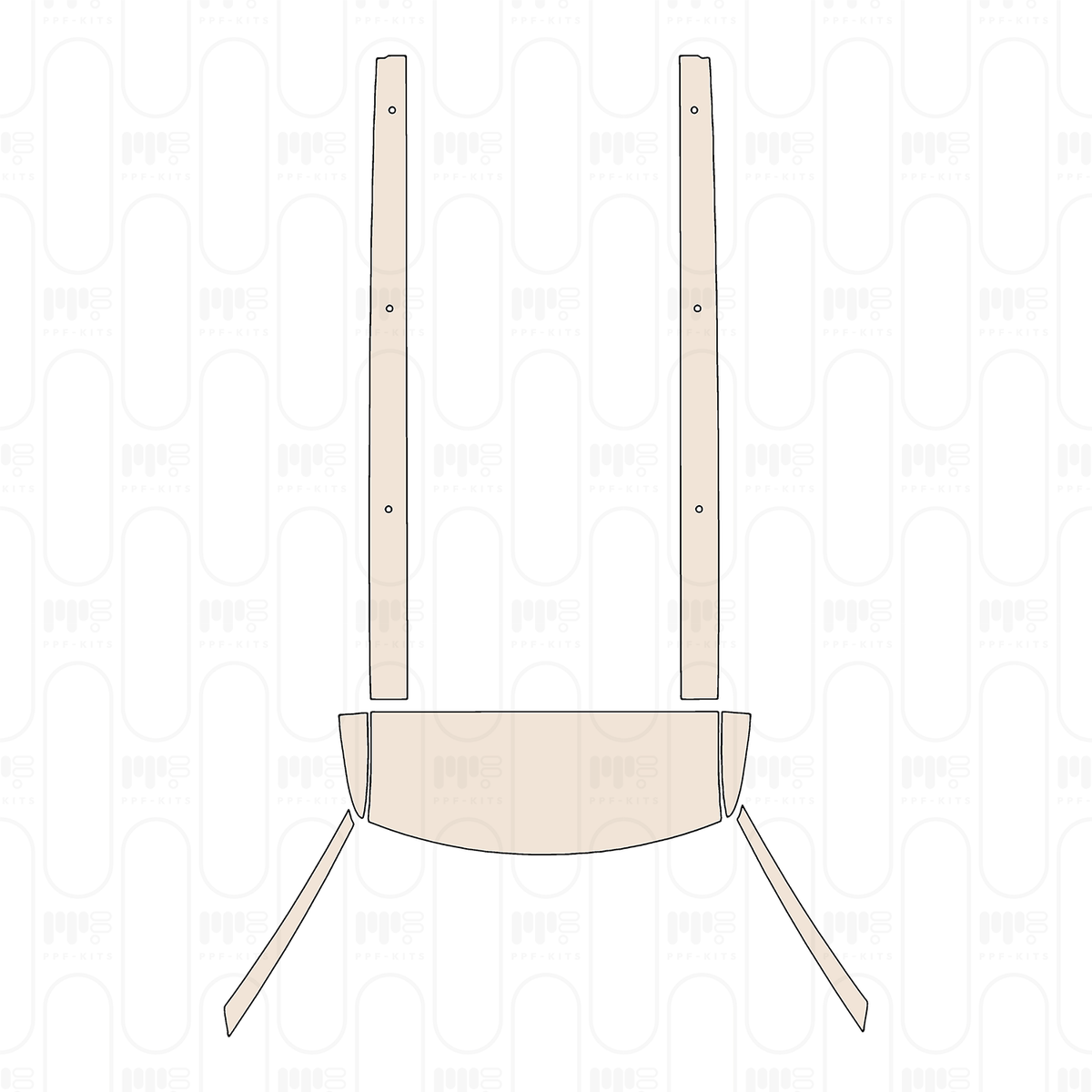A-Pillars+(front) Half Roof+Roof Strip