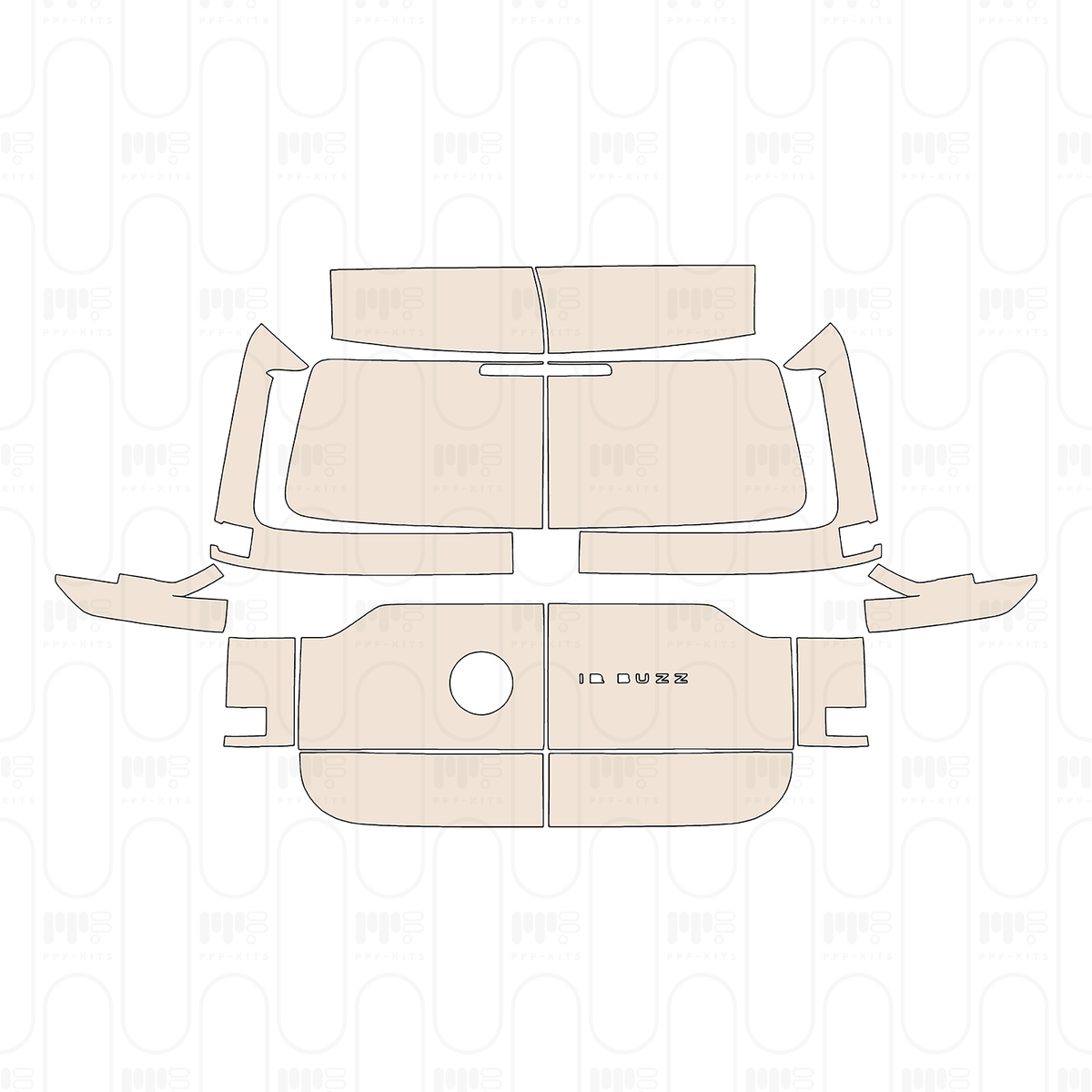 Trunk Lid with Barn Door, with "ID BUZZ" Emblem