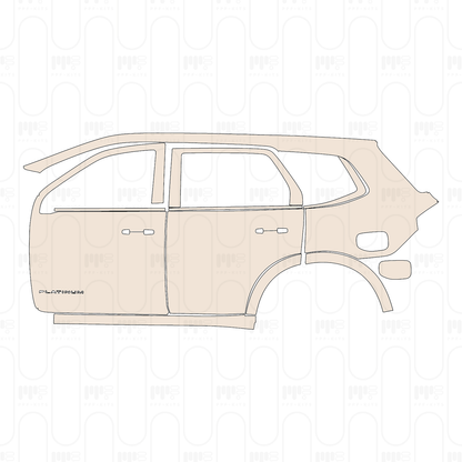 (left) Door+Rear Fender+Side Skirt with "PLATINUM" Emblem on front door