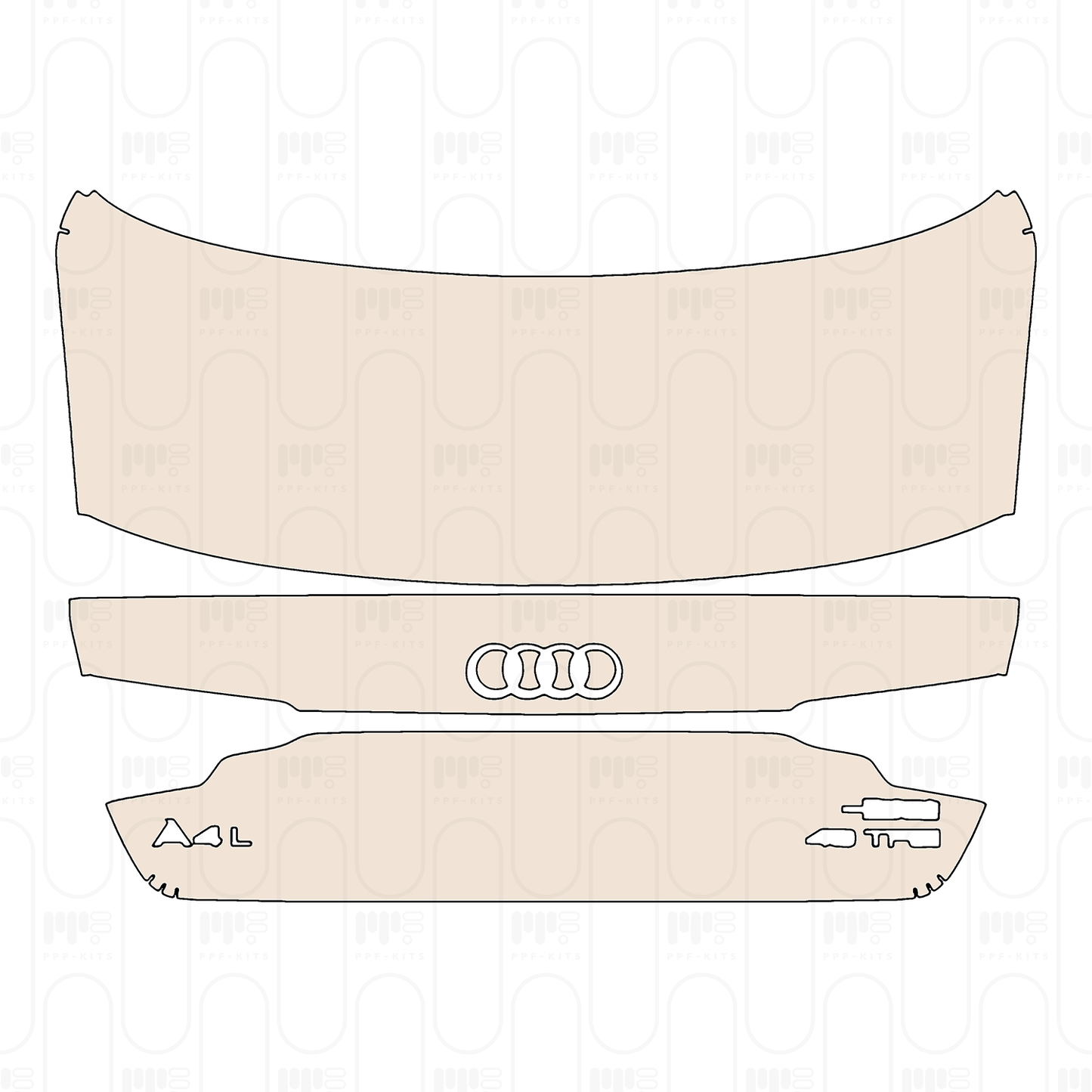 Trunk Lid without Spoiler, with "A4L" & "FAW-Audi" & "4#TFSI" Emblems