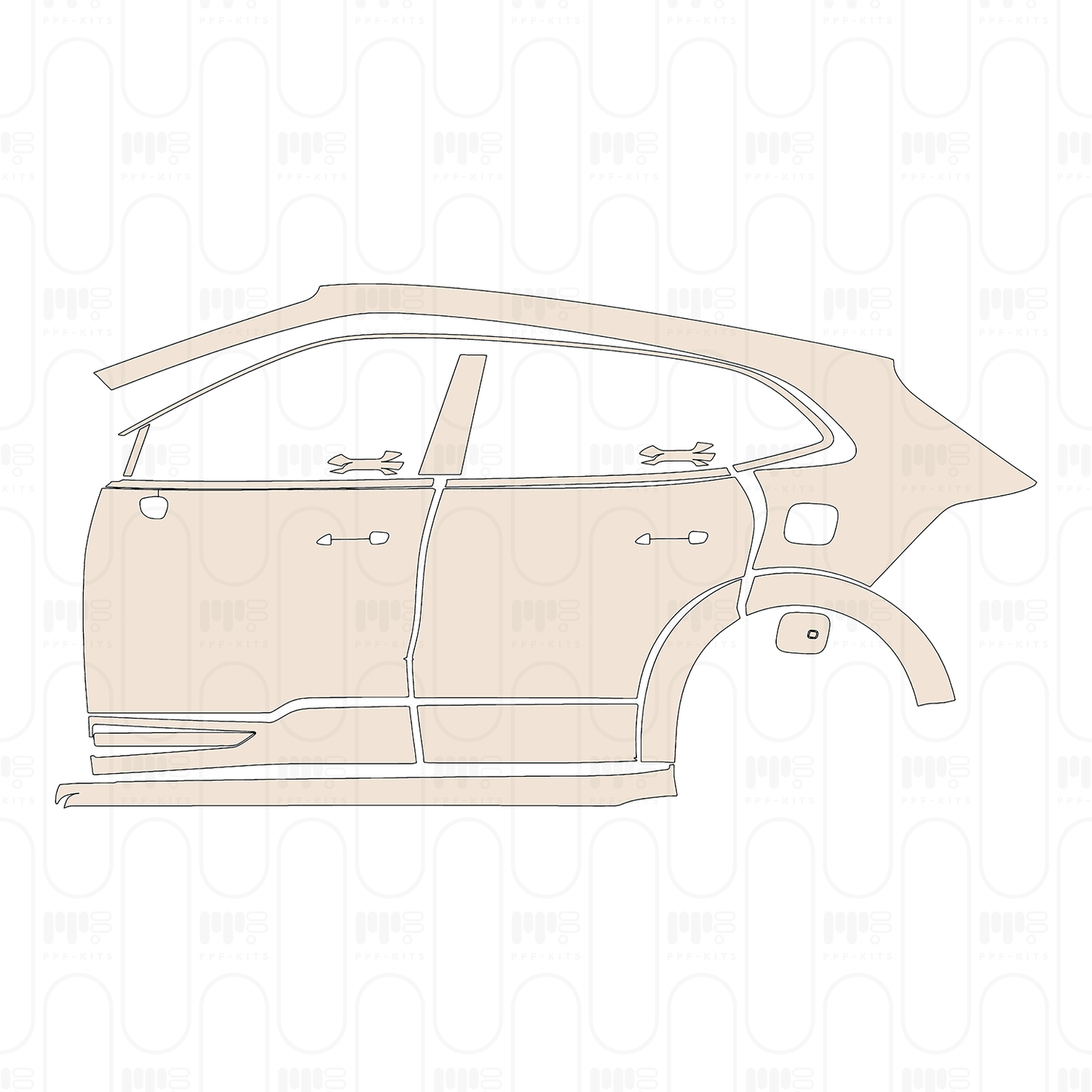 (left) Door+Side Skirt+Rear Fender