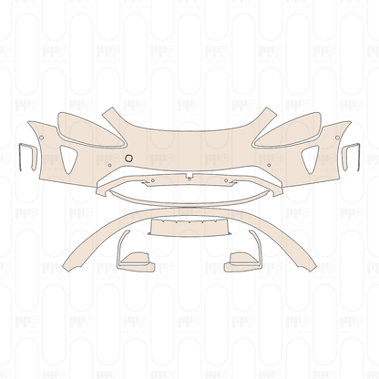 Bumper+Headlamp without license frame cutout, with 6 PDC (Parking Sensors)