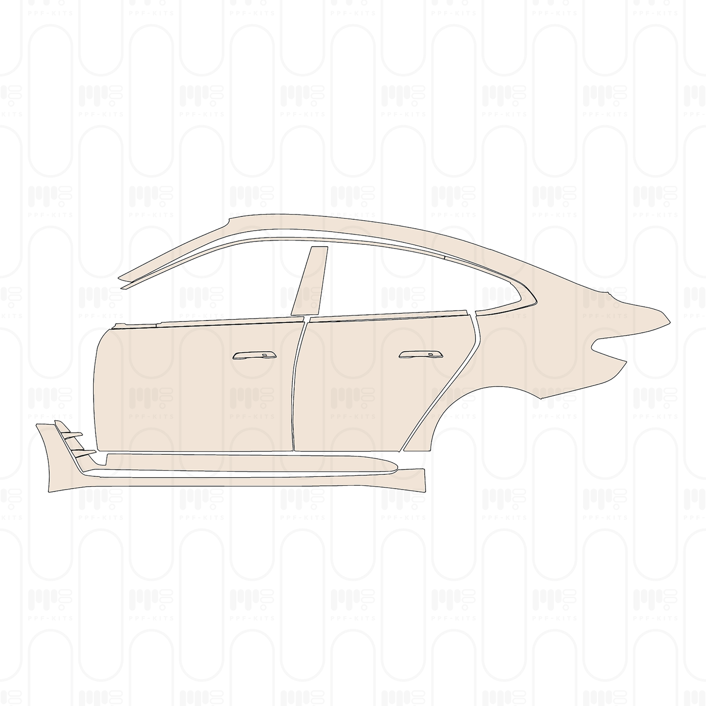(left) Door+Side Skirt+Rear Fender