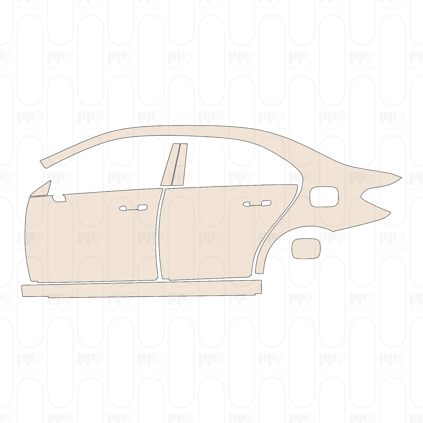 (left) Door+B-Pillar+Rear Fender+Side Skirt