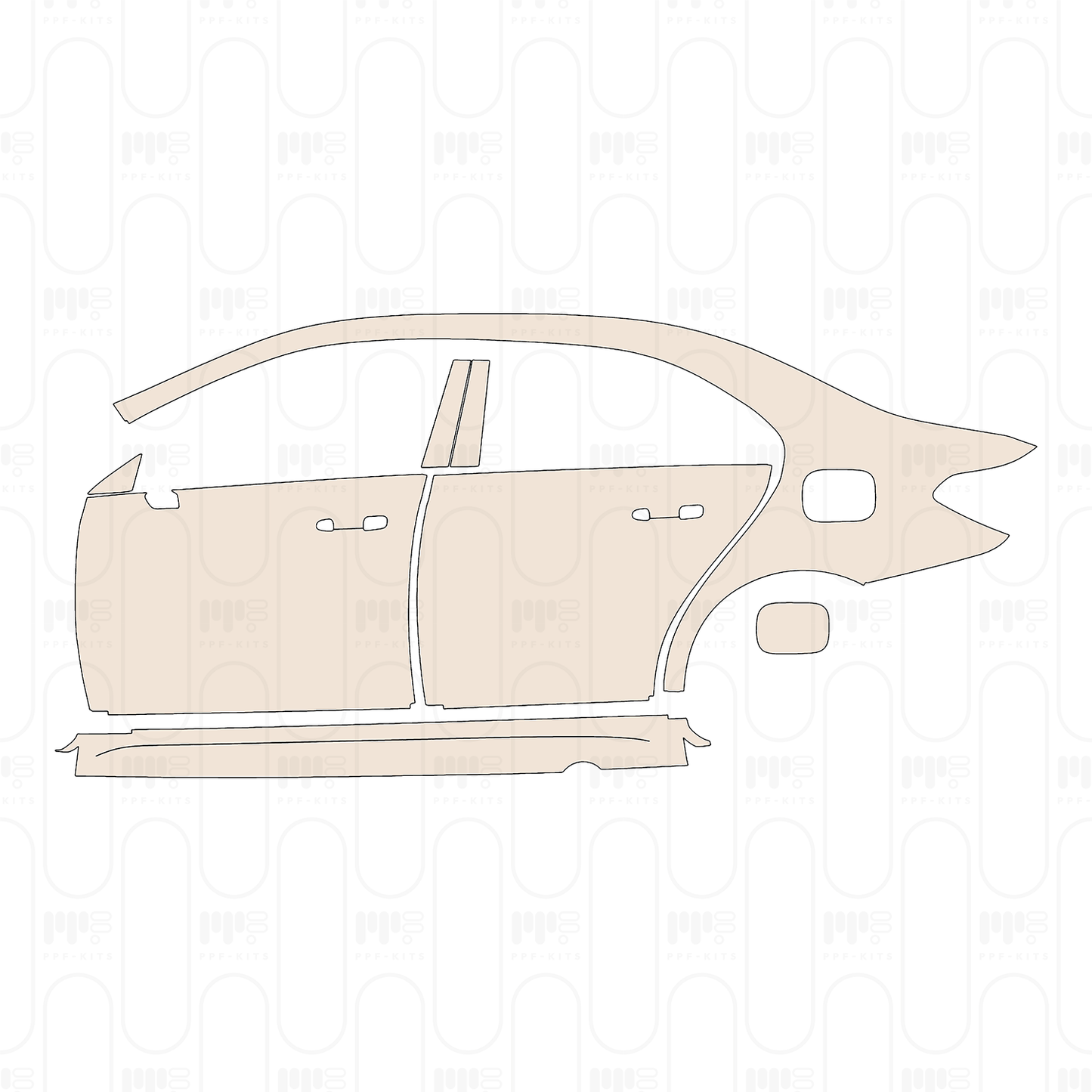 (left) Door+B-Pillar+Rear Fender+Side Skirt