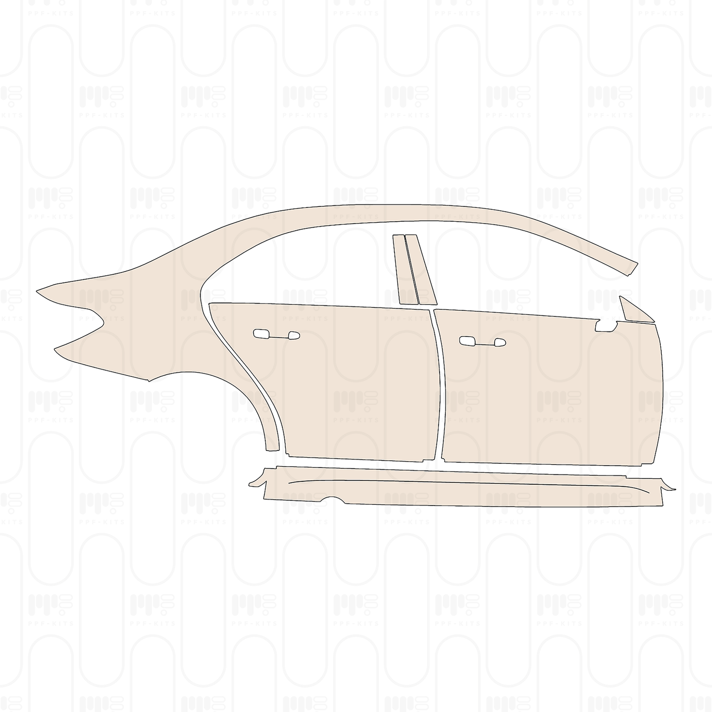 (right) Door+B-Pillar+Rear Fender+Side Skirt